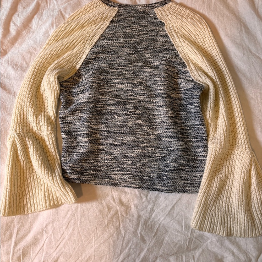 Anthropology I Dolan Gray and Cream Bell Long Sleeve Warm Top - Picture 5 of 6